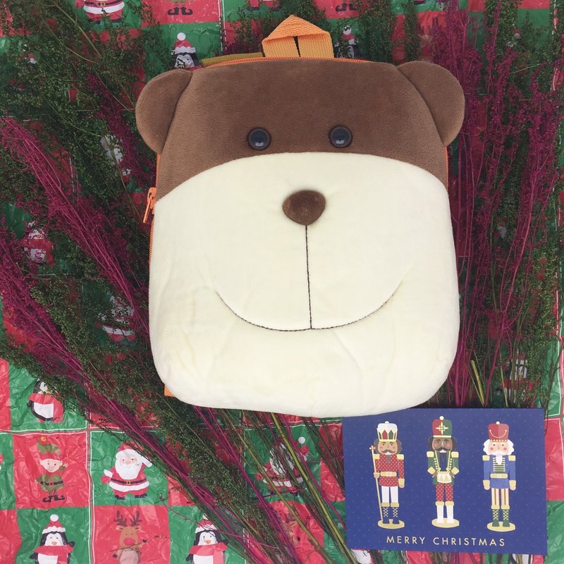 【聖誕新年禮物】幼童3合1忠義熊雙面小書包 - 背包/後背包/書包 - 聚酯纖維 金色