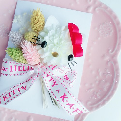 K·A·Flower Hello Kitty 乾燥花 DIY 組 卡片