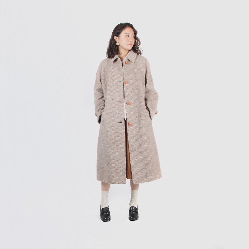 [Egg Plant Vintage] Quiet Time Textured Textured Vintage Coat - Women's Casual & Functional Jackets - Wool 