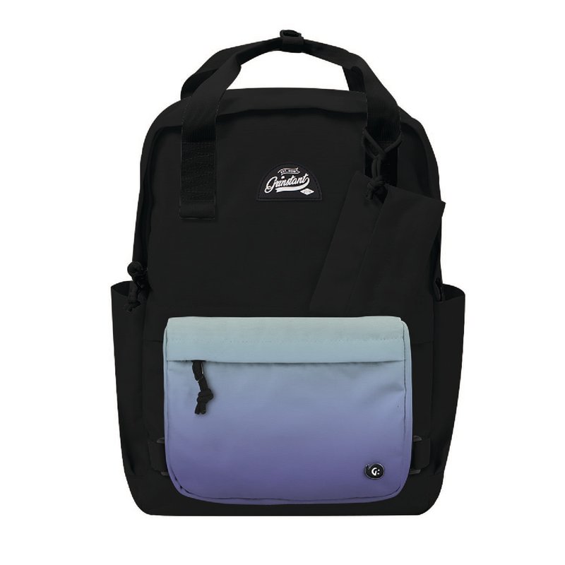 Grinstant混搭可拆組式15.6吋後背包 - 黑白系列 (黑色配漸變藍) - 後背包/背包/書包 - 聚酯纖維 黑色