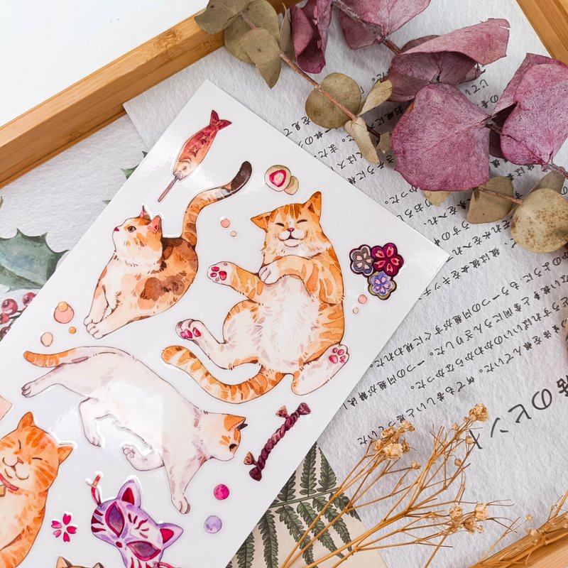 KR457_貓咪天堂E Cats Heaven E/轉印貼紙 - 貼紙 - 塑膠 