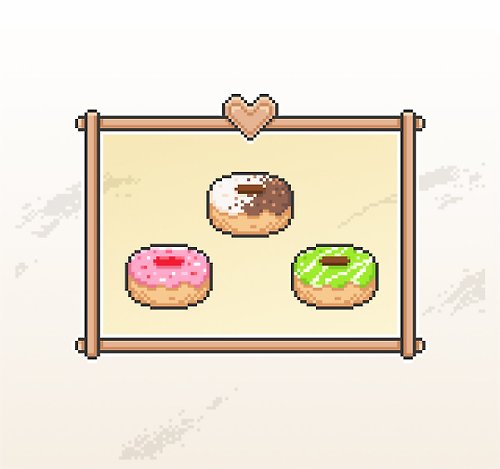 KoyLiang的Twitch素材庫 Twitch 表情符號貼圖 忠誠點數 可愛像素風 甜甜圈