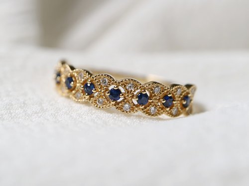 Xing Li Jewelry 幸李輕珠寶 復古奢華藍寶鑽石戒指