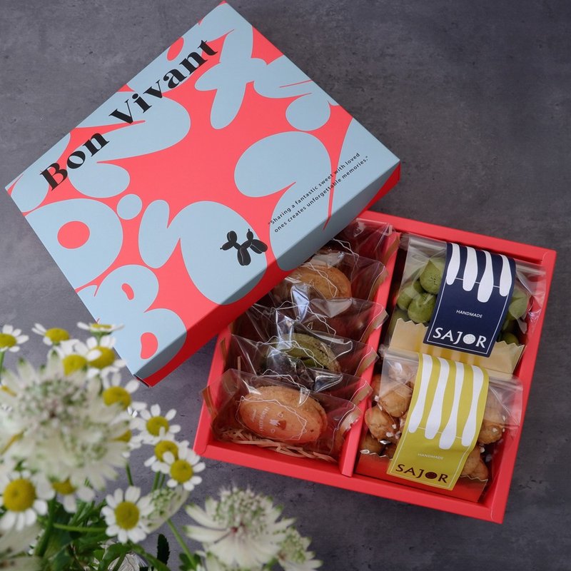 [New Year Gift Box] Bon Bon - Handmade Cookie Gift Box - คุกกี้ - อาหารสด สีแดง