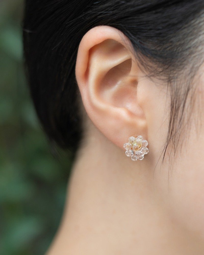 HARIO LWF Earrings - Mimosa (HAP-MS-P) - Earrings & Clip-ons - Glass Transparent