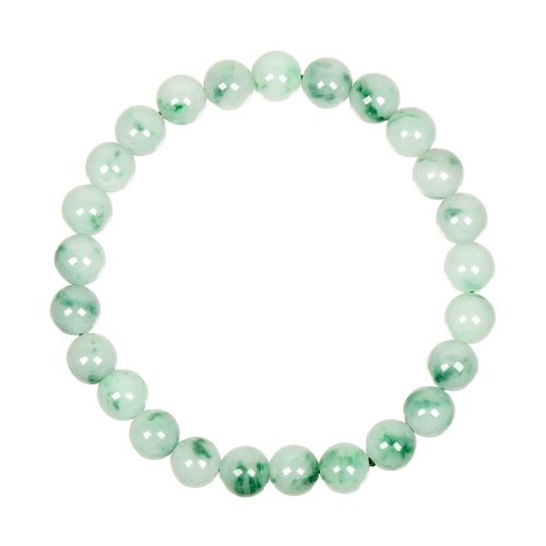 正佳珠寶 Gemsrich Jewelry 【正佳珠寶】翡翠 糯種白底飄綠 6.8-7.2mm 天然A貨翡翠緬甸玉手