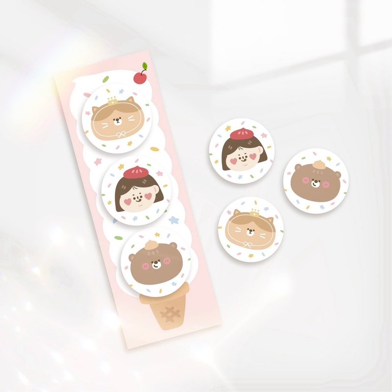 A bun/32mm small round badge set (3 pieces) badge pin - เข็มกลัด/พิน - พลาสติก 