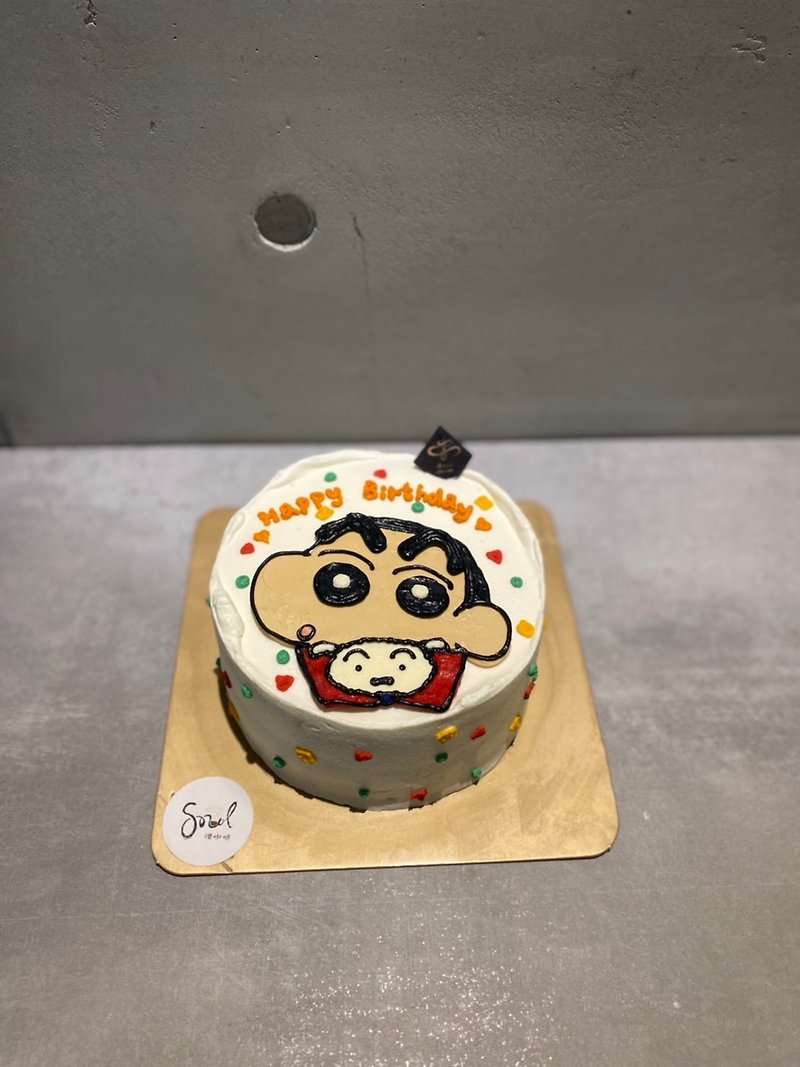 Please take a closer look at the text Crayon Shin-chan Customized Chiffon Cake Shuo Dessert Cake Birthday Taipei - เค้กและของหวาน - วัสดุอื่นๆ 