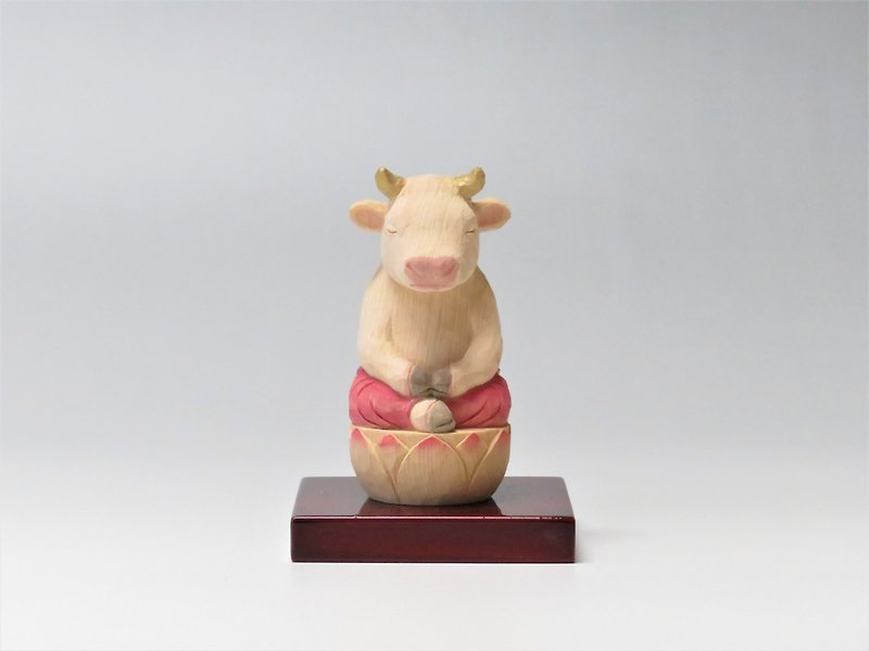 Wood carving Cow Buddha 2018