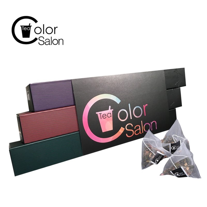 【Color Salon Tea】嚴選極品長條三入組創意禮盒組 - 茶葉/茶包/水果茶 - 紙 多色