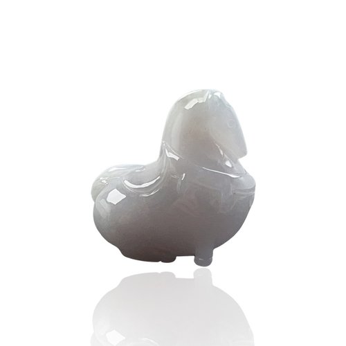 瓔珞翡翠 【馬到成功】白翡翡翠唐馬項鍊 | 天然緬甸玉翡翠A貨 | 送禮