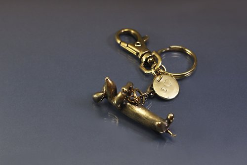 Maple jewelry design 公仔麻吉系列-臘長狗與骨頭 鑰匙圈