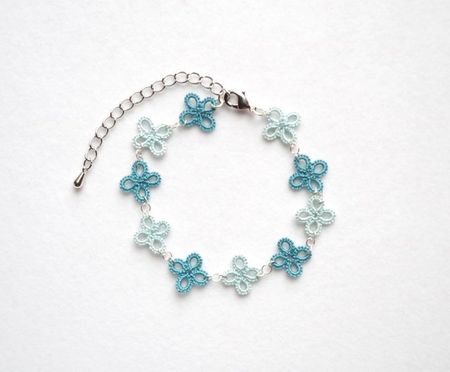 タティングレースの小花のブレスレット・紫陽花 - ショップ