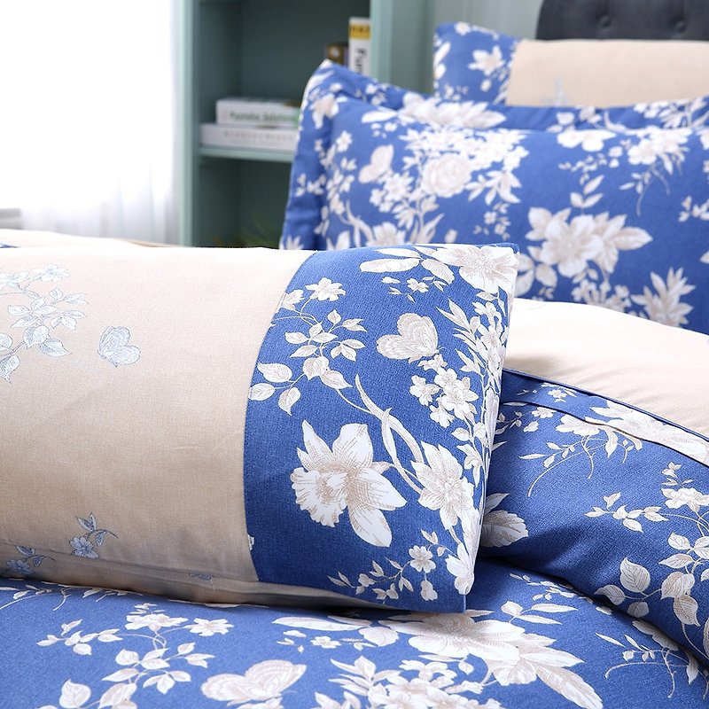 特大尺寸藍之夢-天絲兩用被床罩六件組【100%萊賽爾】帝王摺 - 寢具/床單/被套 - 絲．絹 藍色