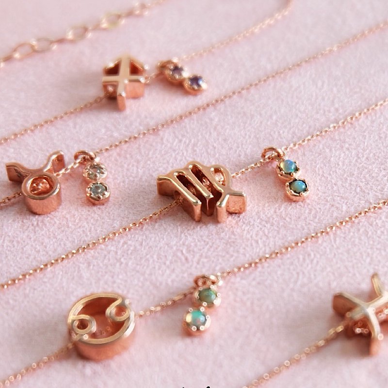 Zodiac Bracelets with gems (pre-order only, customer can choose gems) - Bracelets - Silver 