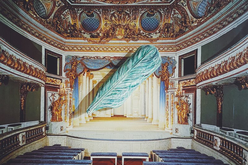 木刻手繪墜飾 - 羽毛 - 其他 - 木頭 綠色