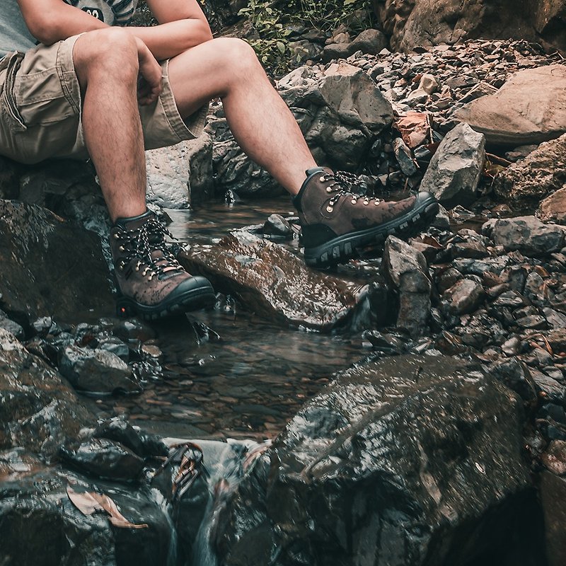 [Sleader] S13003 Beginner's heart waterproof non-slip outdoor desert hiking boots men's shoes - Men's Boots - Genuine Leather Brown