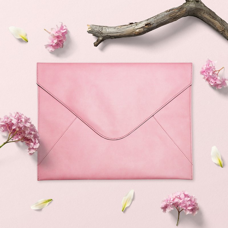 Bellagenda 10-15 inch tablet Bag, Document Envelope, Sleeve Notebook Rose Pink - กระเป๋าแล็ปท็อป - หนังเทียม สึชมพู