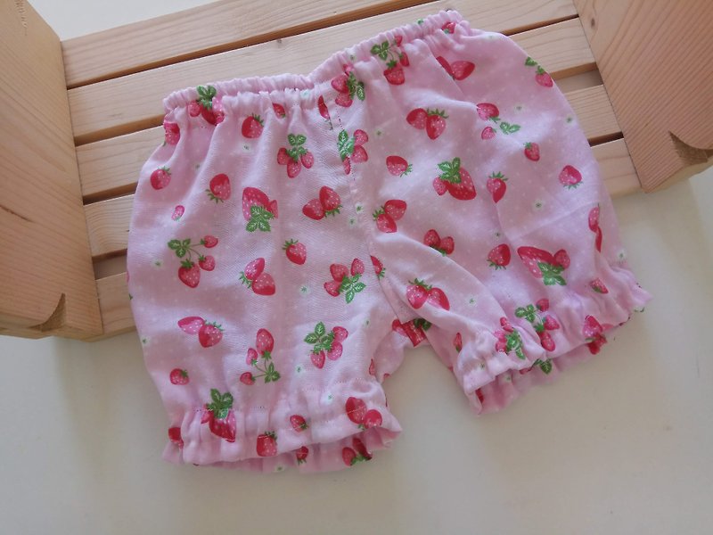 草莓 彌月禮物 寶寶褲 南瓜褲 嬰兒褲 短褲 - 包屁衣/連身衣 - 棉．麻 粉紅色