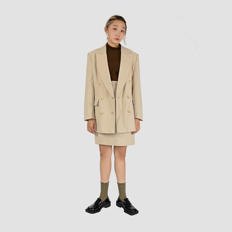 [Egg plant vintage] Showa game skirt suit vintage suit