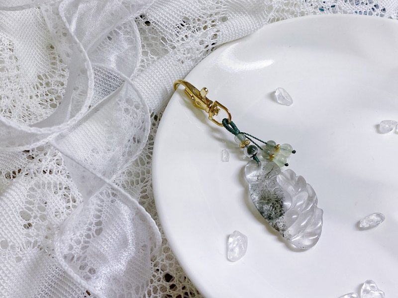 水晶吊飾|綠幽靈、綠髮晶、葡萄石 - 吊飾/掛飾 - 水晶 綠色