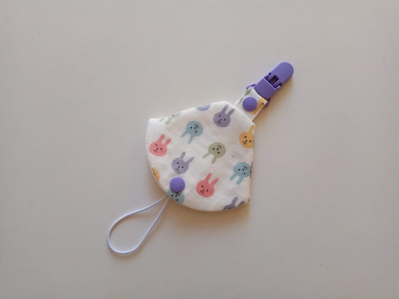 Purple clip rabbit two-in-one pacifier clip pacifier dust bag + pacifier clip dual function 1 into - Baby Gift Sets - Cotton & Hemp Purple