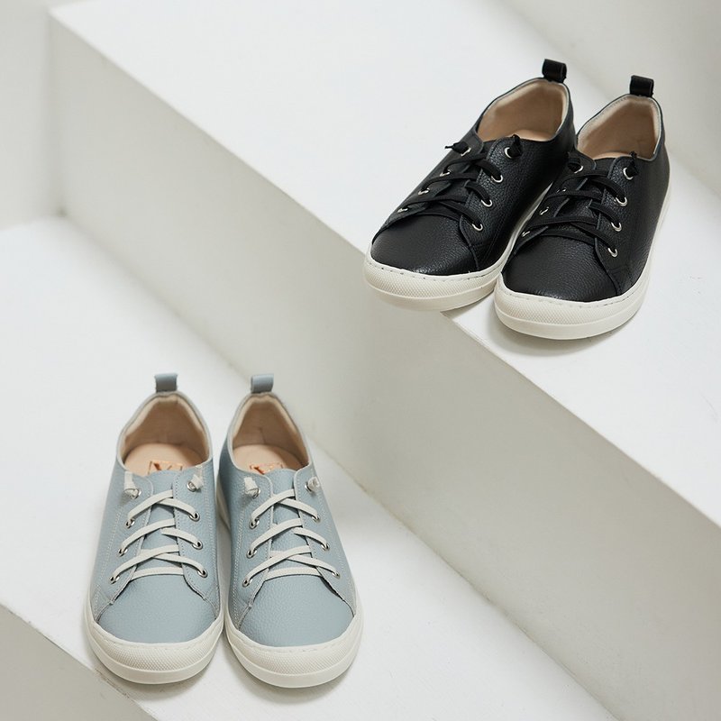 Yangsen Life | Thick Sole Leather Casual Shoes-2 Colors - รองเท้าลำลองผู้หญิง - หนังแท้ หลากหลายสี