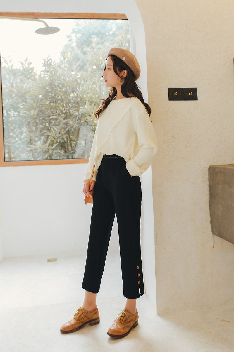[Full court specials] Early spring ladies wear solid color straight leg pants YWD8955 - Women's Pants - Other Materials Black