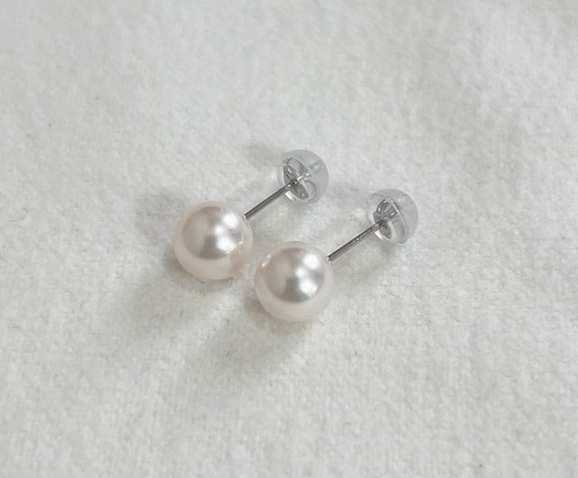 【未使用】PT900 あこや パール ピアス 本真珠 8mm プラチナ900 アコヤベビーパールピアス 高品質パール 3.5～4.0ミリ Pt900
