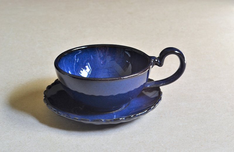 陶 咖啡壺/咖啡周邊 藍色 - 湛放藍半圓杯盤組手沖濾杯 咖啡濾杯 咖啡濾器