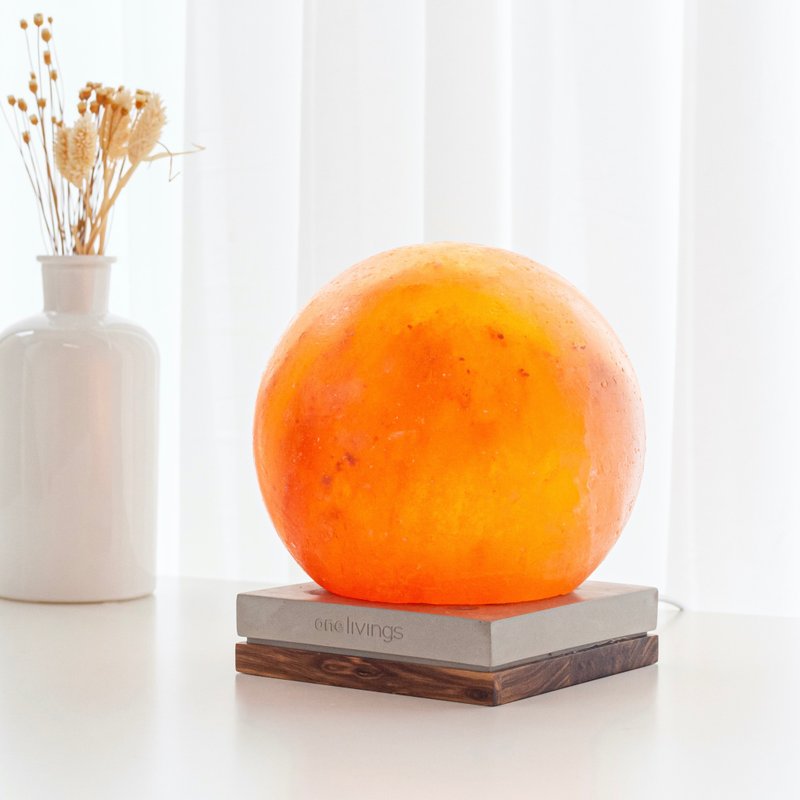 ONELIVINGS LOFT 工業風冷灰水泥斑馬木鹽燈- SPHERE - 燈具/燈飾 - 水泥 灰色