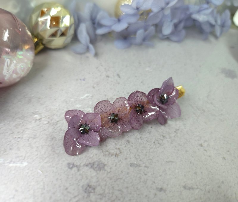 Deep lavender hydrangea resin hairpin This batch of petals is slightly wavy, which is normal - Hair Accessories - Plants & Flowers Purple
