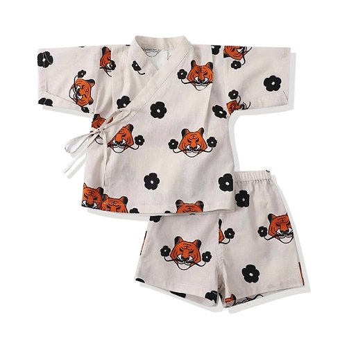 GOC studio GOC 全棉 嬰兒服 童裝 日本 嬰兒和服 kimono - 杏色老虎