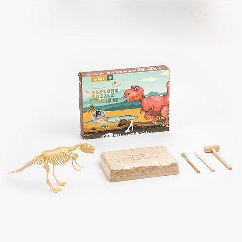 炭草花 ecoey恐龍考古挖掘玩具-豪華版拼裝模型手工創意擺件童趣禮物