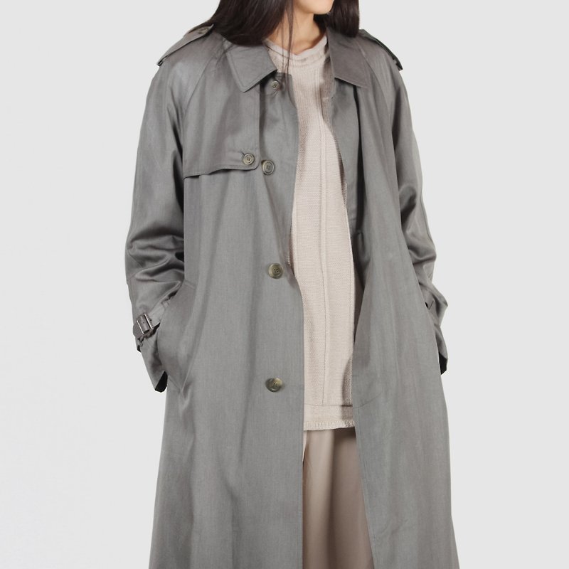 [Egg plant ancient] Nordic girl loose old windbreaker - Women's Blazers & Trench Coats - Polyester 
