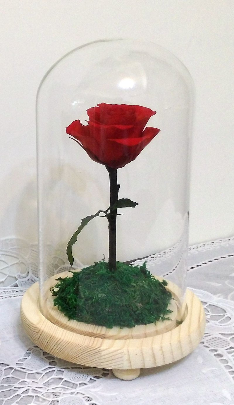 l Planet Pride Rose with lighted glass cover flower gift l*Little Prince*Lover*No Withering Flower*Eternal Flower - Plants - Plants & Flowers Red