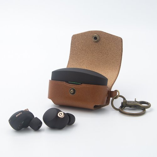 HarLex 手工皮革設計 可刻名索尼Sony WF-1000XM4耳機充電盒客制皮革保護套 真皮耳機盒