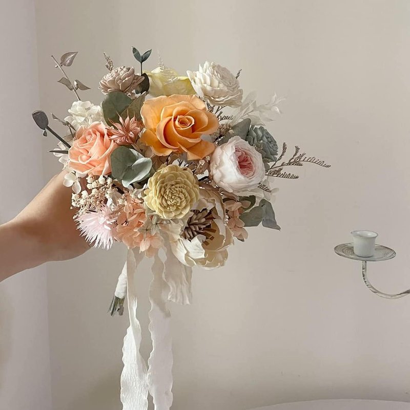【新娘捧花】婚禮捧花 婚禮 結婚 手綁花 永生花 婚紗照 永生捧花 - 乾燥花/永生花 - 植物．花 