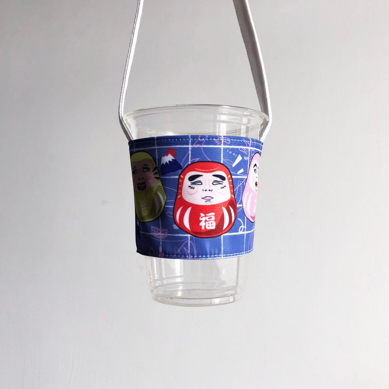 翻白眼五色達摩 防水環保飲料提袋杯套一個 - 飲料提袋/杯套 - 防水材質 多色
