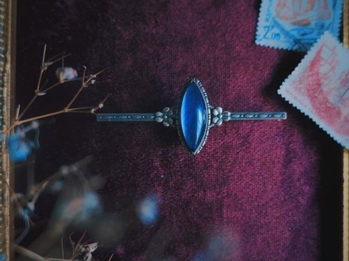 モルフォ蝶の羽の小花ホースアイロングスターリングシルバー