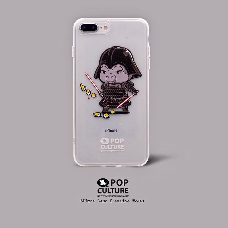 iPhone 8/7Plus Flying Mouse Black Samurai Humorous Soft Glue Transparent Phone Case Phone Case - Phone Cases - Silicone Transparent