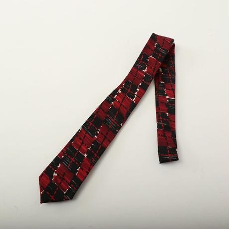 argyle tie - 領呔/呔夾 - 聚酯纖維 紅色