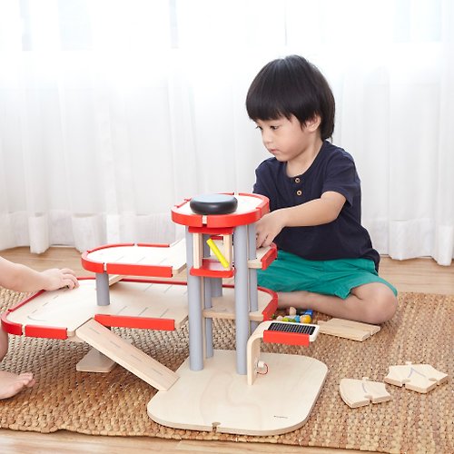 TomaliBoutique 朶玫黎母嬰用品玩具嚴選 泰國Plantoys 升降梯立體停車塔商檢字號 M74086