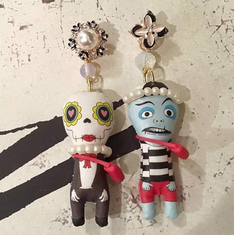 TIMBEE LO handmade doll earrings each have only one single sale - Earrings & Clip-ons - Paper Multicolor