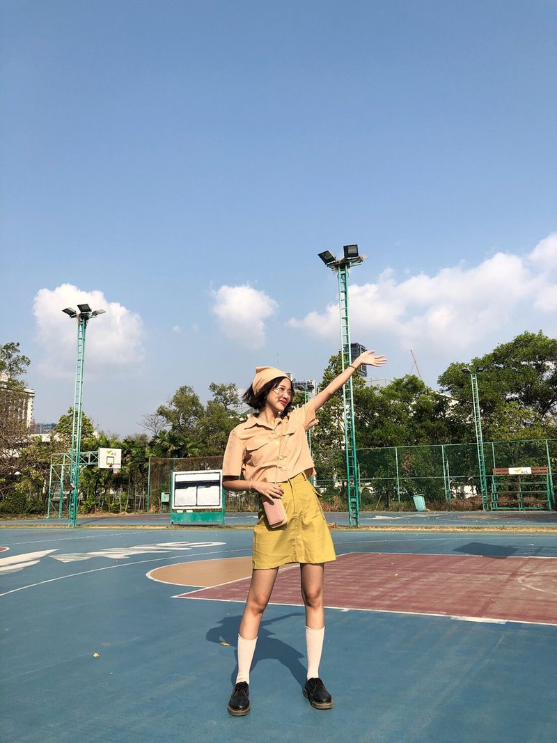 Highestjump Skirt Puffy (Kiwi) - 裙子/長裙 - 棉．麻 綠色