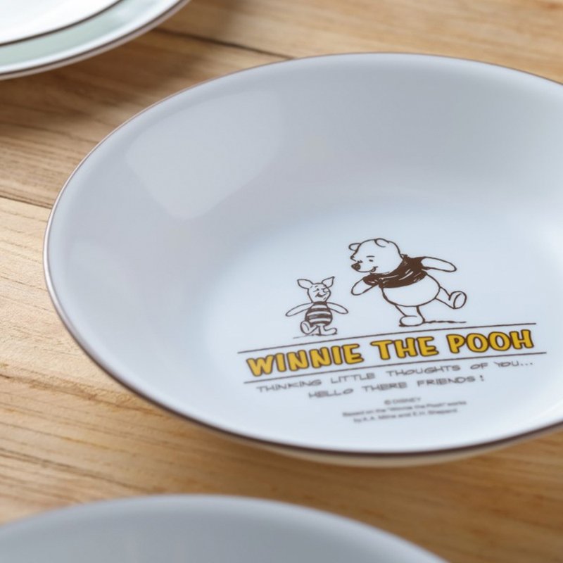 [Corning Tableware] Winnie the Pooh replica series 8-inch deep plate - จานและถาด - แก้ว 