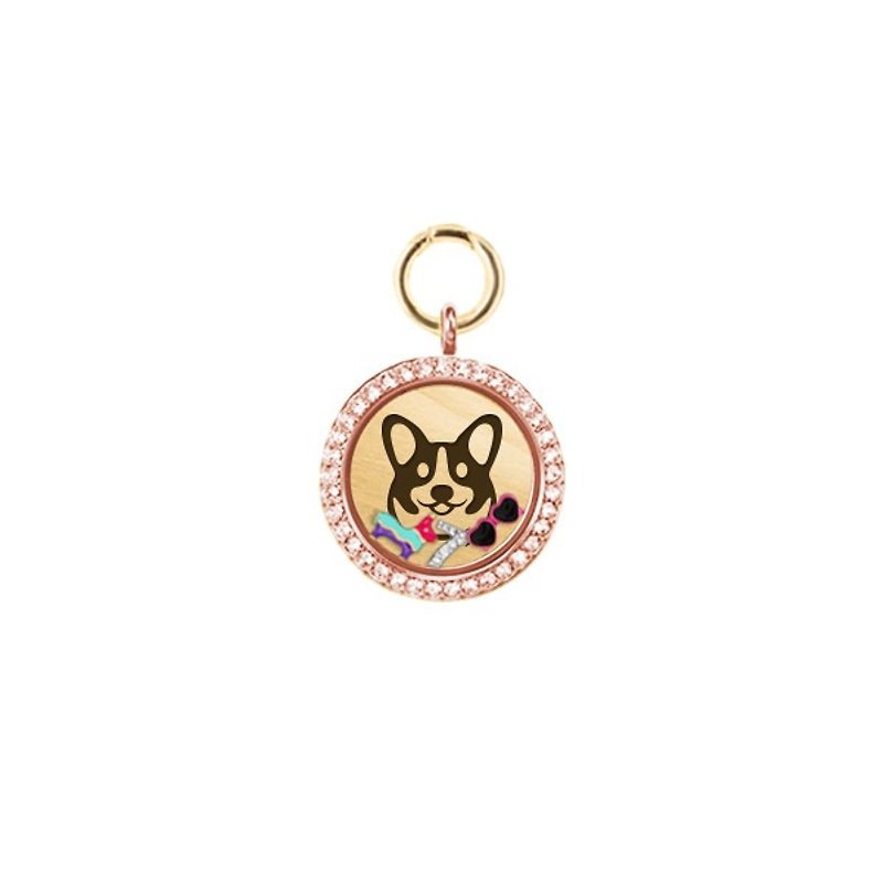 UniQ Personalized Pet Name Brand - Rose Gold (L medium and large dogs) - ปลอกคอ - โลหะ สึชมพู