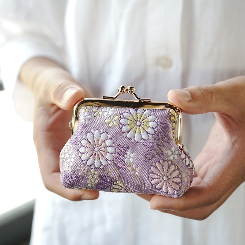 Nishijin Ori|Kinyu Brocade Small Mouth Gold Bag|Coin Purse|Two types in total - กระเป๋าใส่เหรียญ - โลหะ 