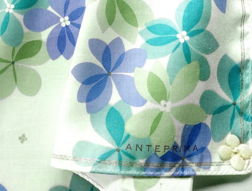 Orange Soda Panda Anteprima Vintage Handkerchief Women Floral Flowers 20 x 19.5 inches
