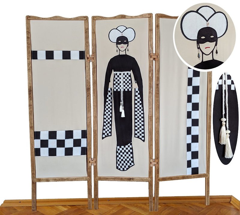 A&O graceful elegant Art Deco paravent Room Divider Folding Screen Domino - เฟอร์นิเจอร์อื่น ๆ - ไม้ 